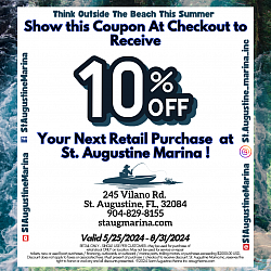 Coupon, promo design for St. Augustine Marina Conversion Tracking social media ad campaign by Samantha Luck