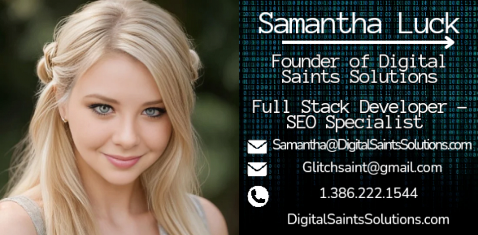 Samantha Luck, owner, founder, web design specialist, SEO marketing specialist, web design professionals, advertising, palm coast, st. Augustine, st. Johns, Florida, local web design, inexpensive, cheap, affordable, professional